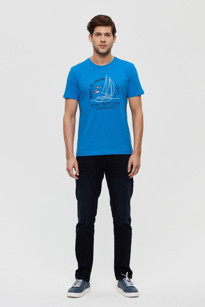 Alphonse: T-Shirt Avec Imprimé Nautique - Bleu Royal