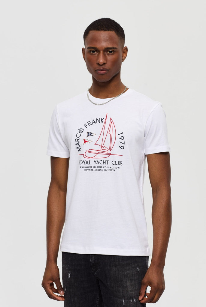Alphonse: T-Shirt Avec Imprimé Nautique - Blanc