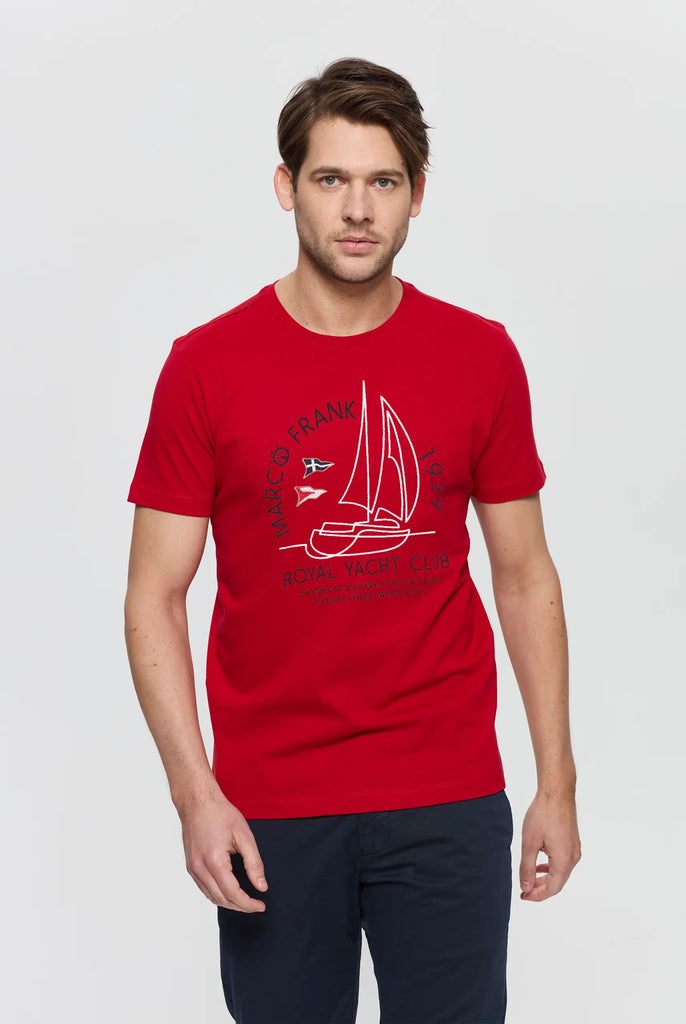 Alphonse: T-Shirt Avec Imprimé Nautique - Red
