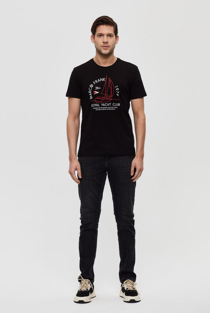 Alphonse: T-Shirt Avec Imprimé Nautique - Noir