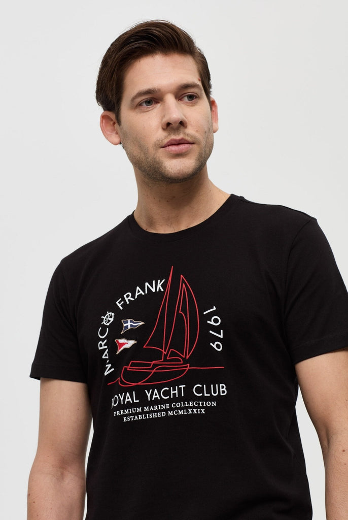 Alphonse: T-Shirt Avec Imprimé Nautique - Noir