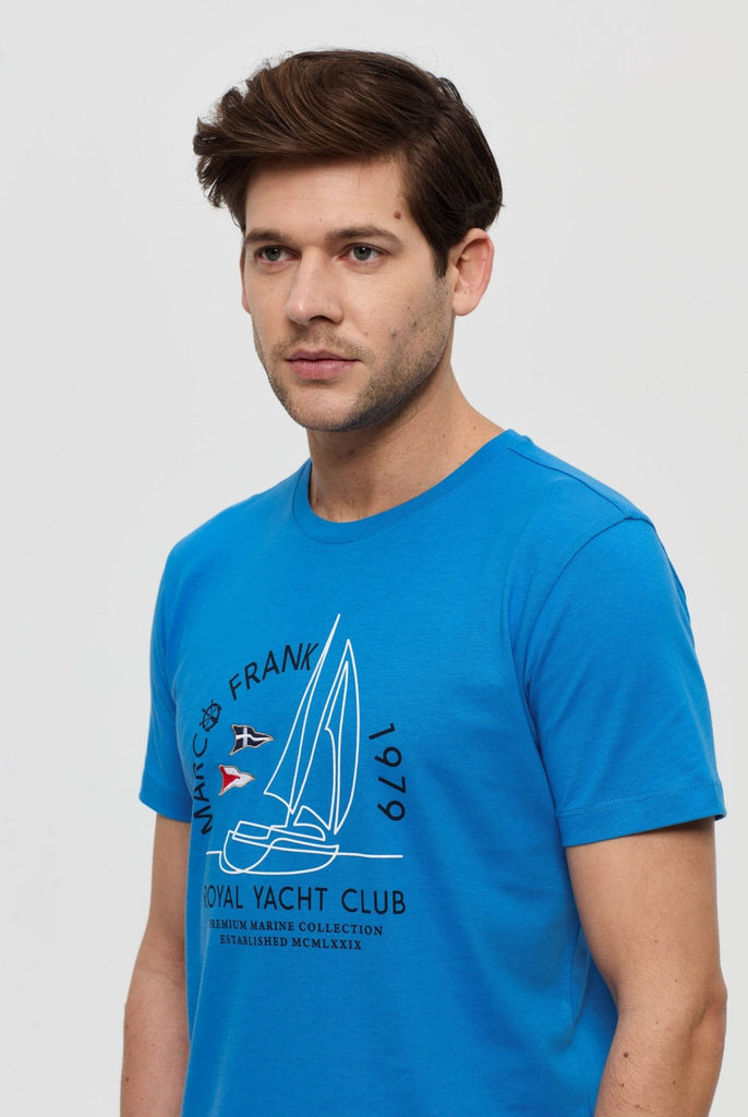 Alphonse: T-Shirt Avec Imprimé Nautique - Bleu Royal