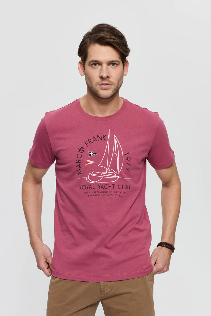 Alphonse: T-Shirt Avec Imprimé Nautique - Dark Pink