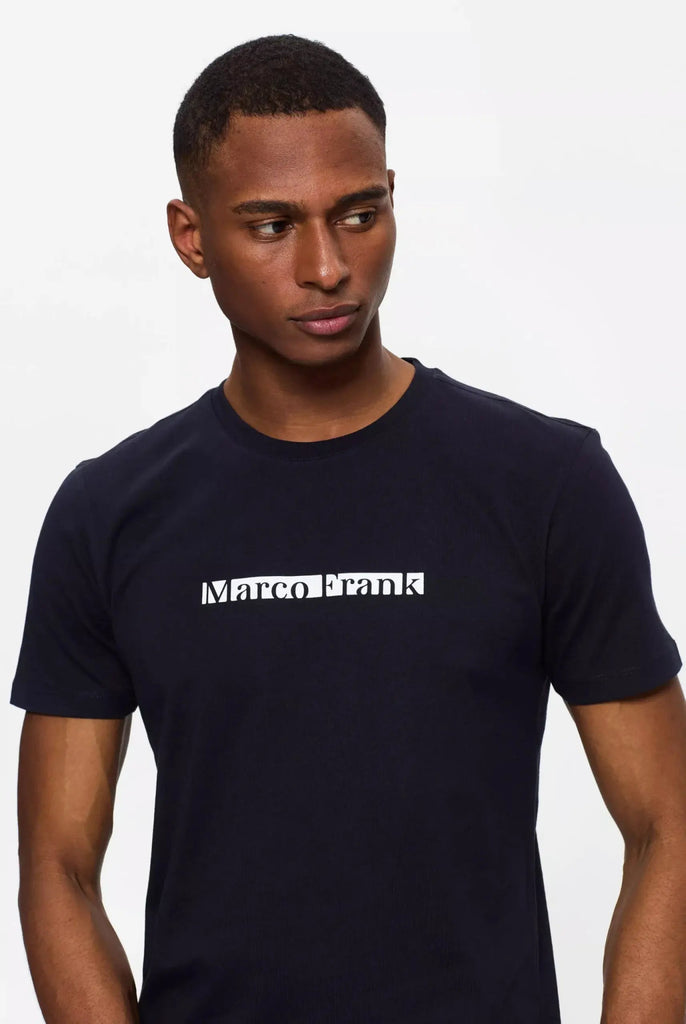 Andre: T-shirt Avec Impression de Logo Marco Frank - Bleu Marine