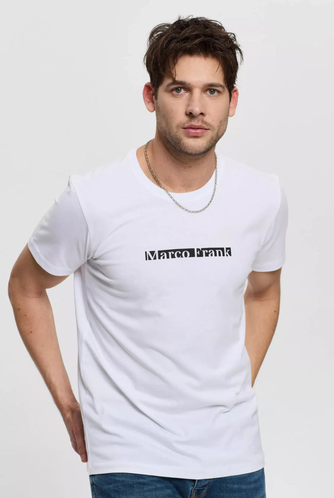 Andre: T-shirt Avec Impression de Logo Marco Frank - Blanc
