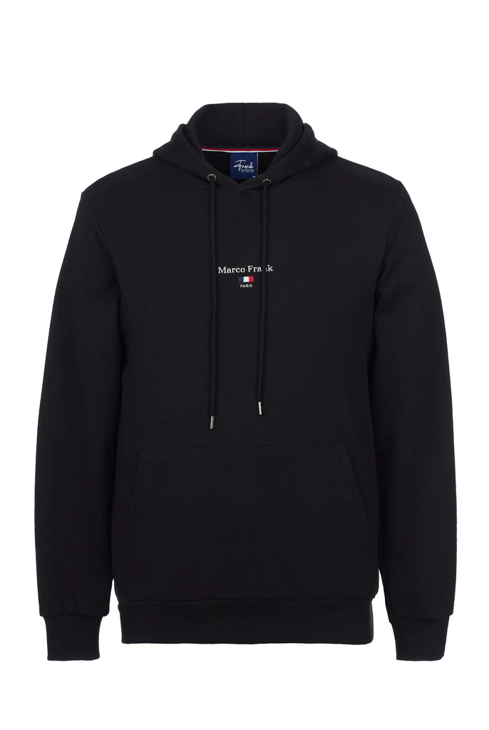 Marco Frank - Cartier Sweat Capuche Avec Logo Drapeau Brodé - Noir
