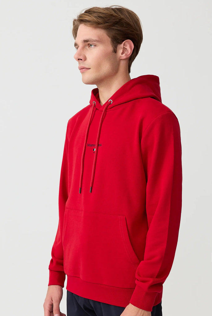 Marco Frank - Cartier Sweat Capuche Avec Logo Drapeau Brodé - Rouge