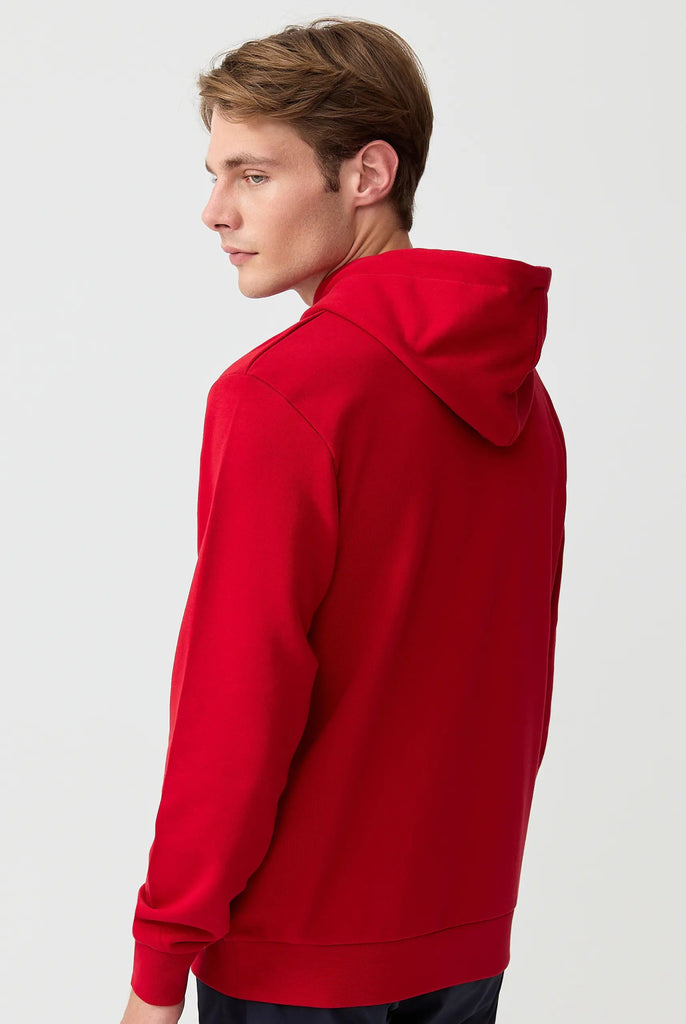 Marco Frank - Cartier Sweat Capuche Avec Logo Drapeau Brodé - Rouge