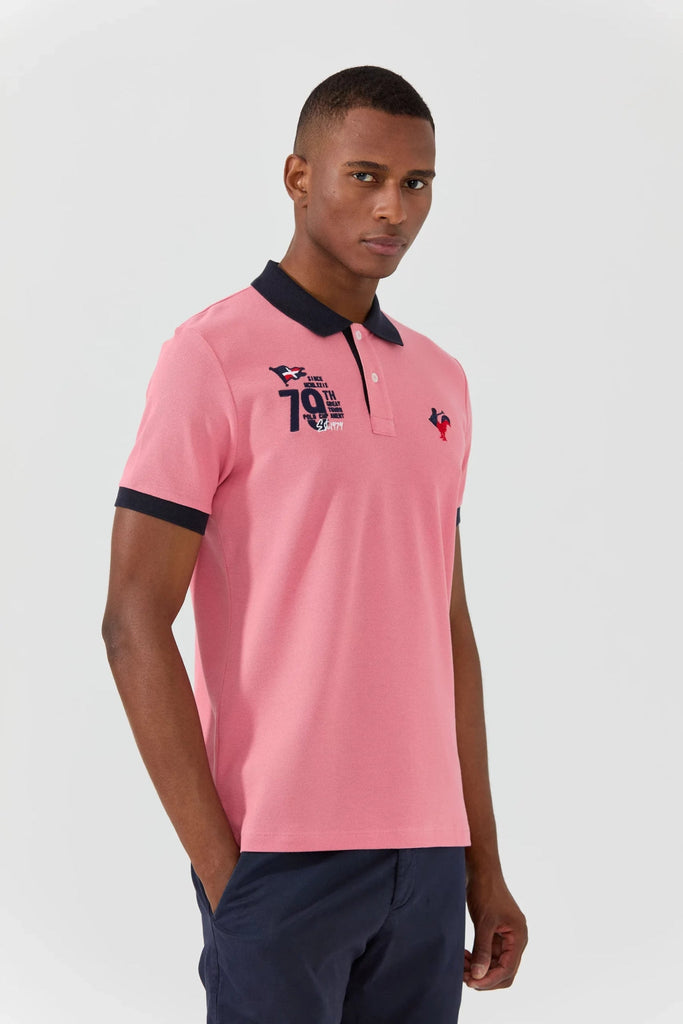 Marco Frank - Est In Paris - Édouard: Polo Avec Logo Iconique Bicolore - Rose