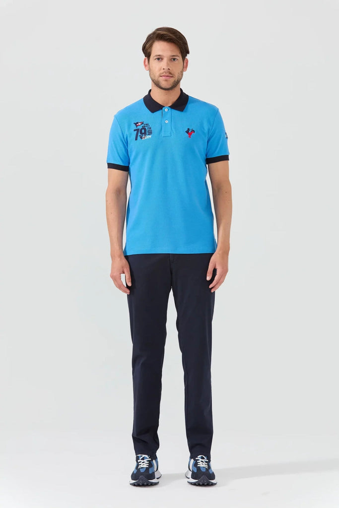 Marco Frank - Est In Paris - Édouard: Polo Avec Logo Iconique Bicolore - Bleu Royal