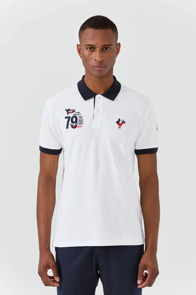 Marco Frank - Est In Paris - Édouard: Polo Avec Logo Iconique Bicolore - Blanc