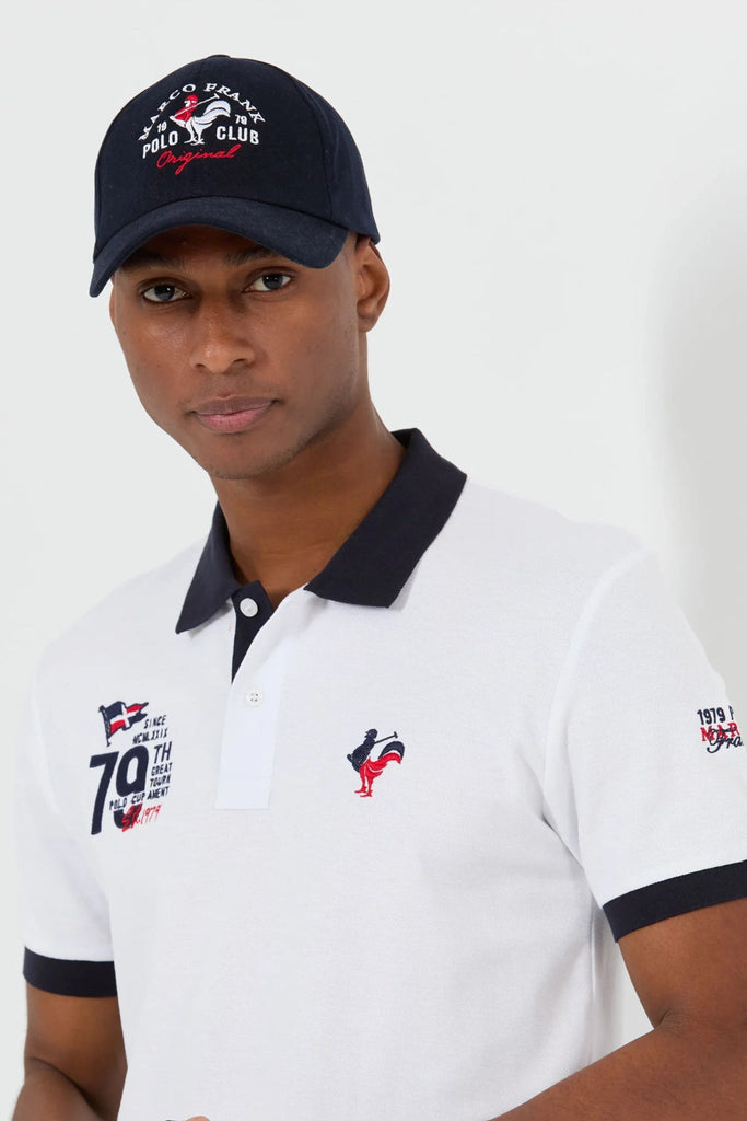 Marco Frank - Est In Paris - Édouard: Polo Avec Logo Iconique Bicolore - Blanc