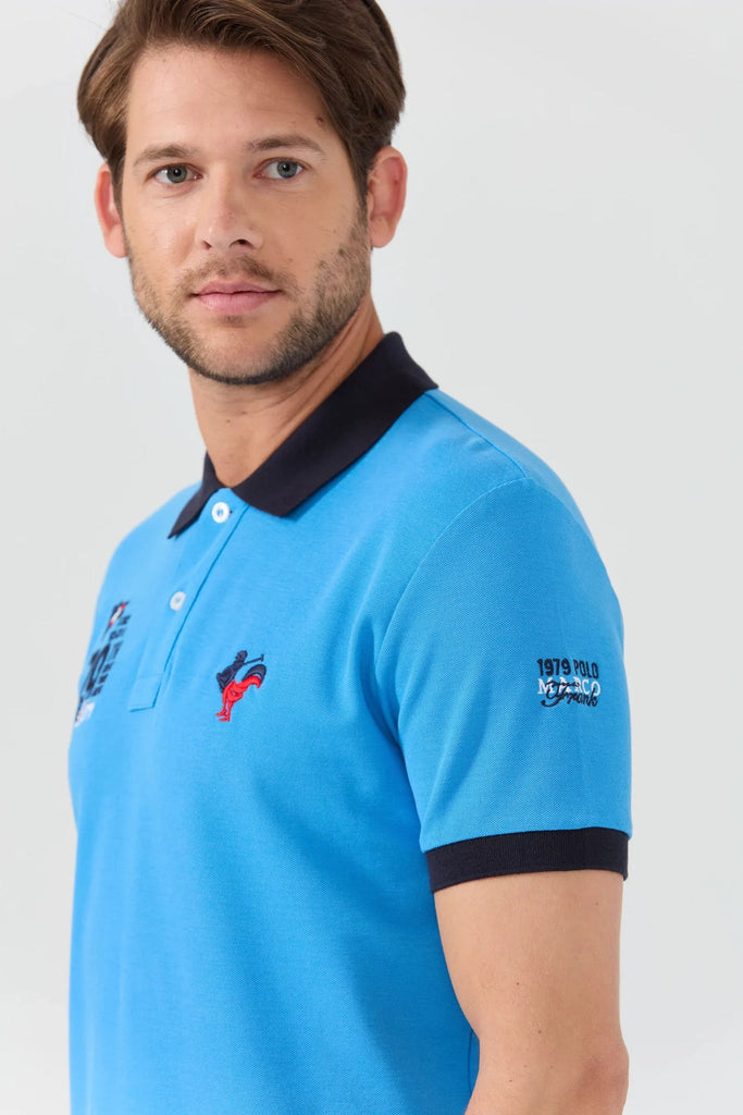 Marco Frank - Est In Paris - Édouard: Polo Avec Logo Iconique Bicolore - Bleu Royal