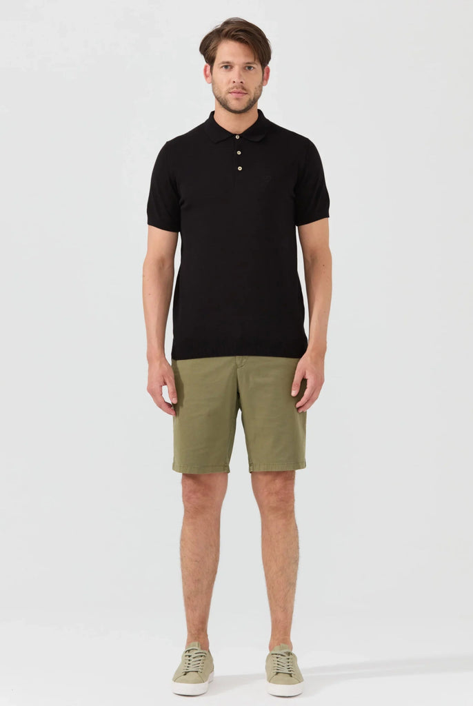 Marco Frank - Elroy: Pull Polo Avec Logo Couronne Brodé - Noir