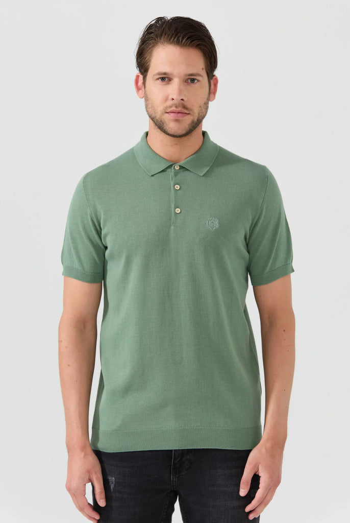 Marco Frank - Elroy: Pull Polo Avec Logo Couronne Brodé - Kaki