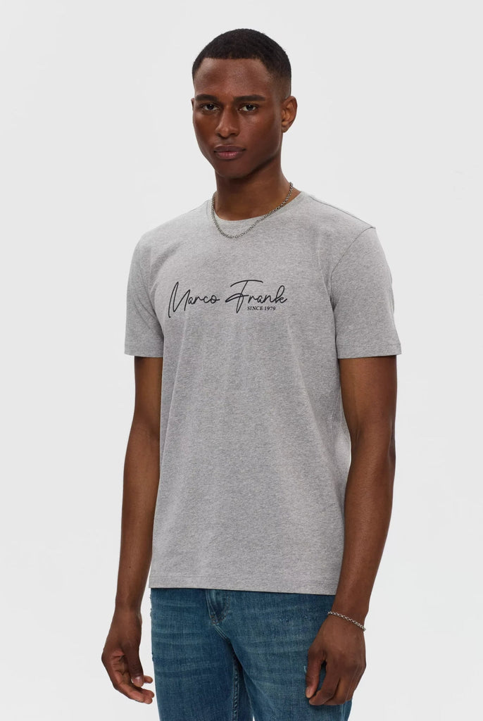 Marco Frank - Fabien: T-shirt Avec Logo Manuscrit - Gris