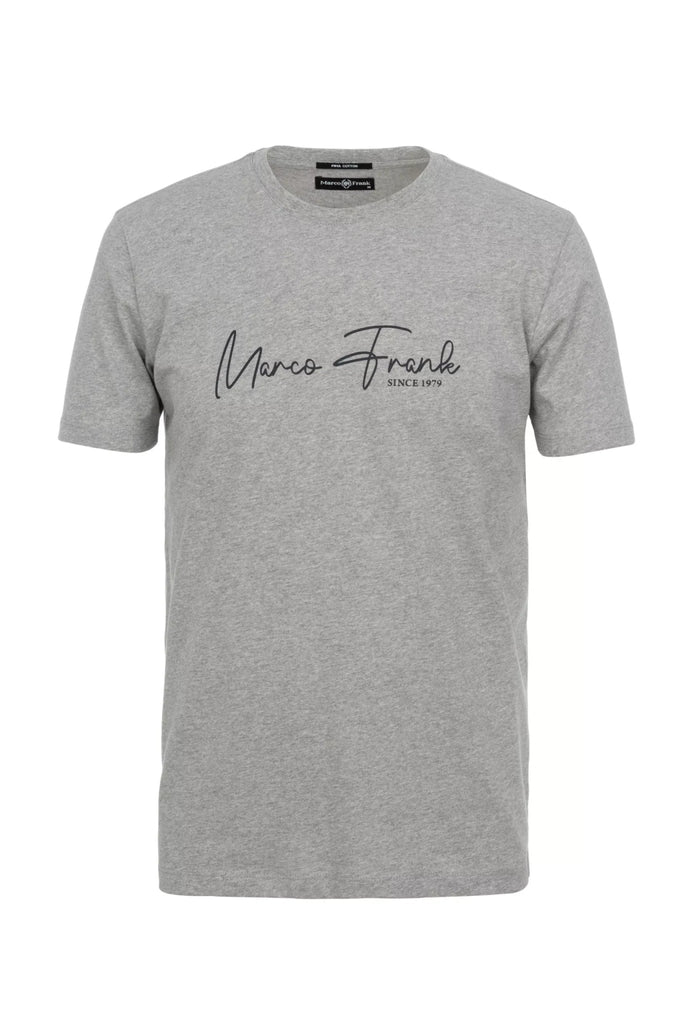 Marco Frank - Fabien: T-shirt Avec Logo Manuscrit - Gris