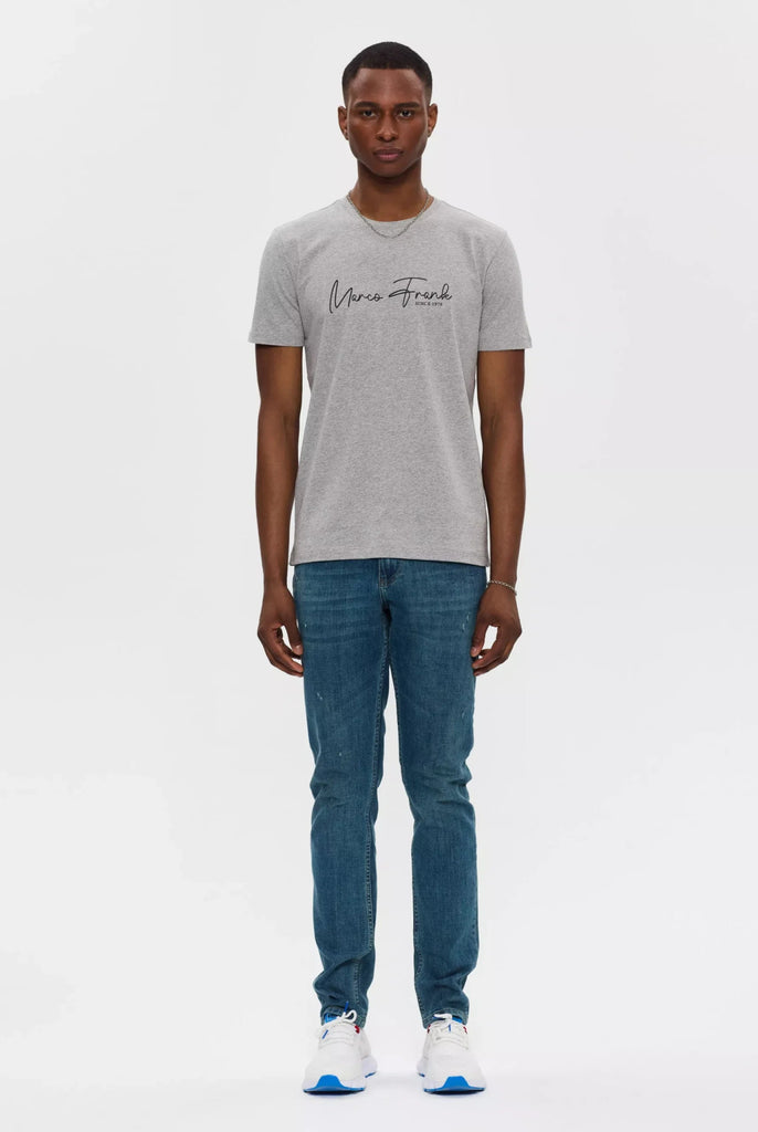 Marco Frank - Fabien: T-shirt Avec Logo Manuscrit - Gris
