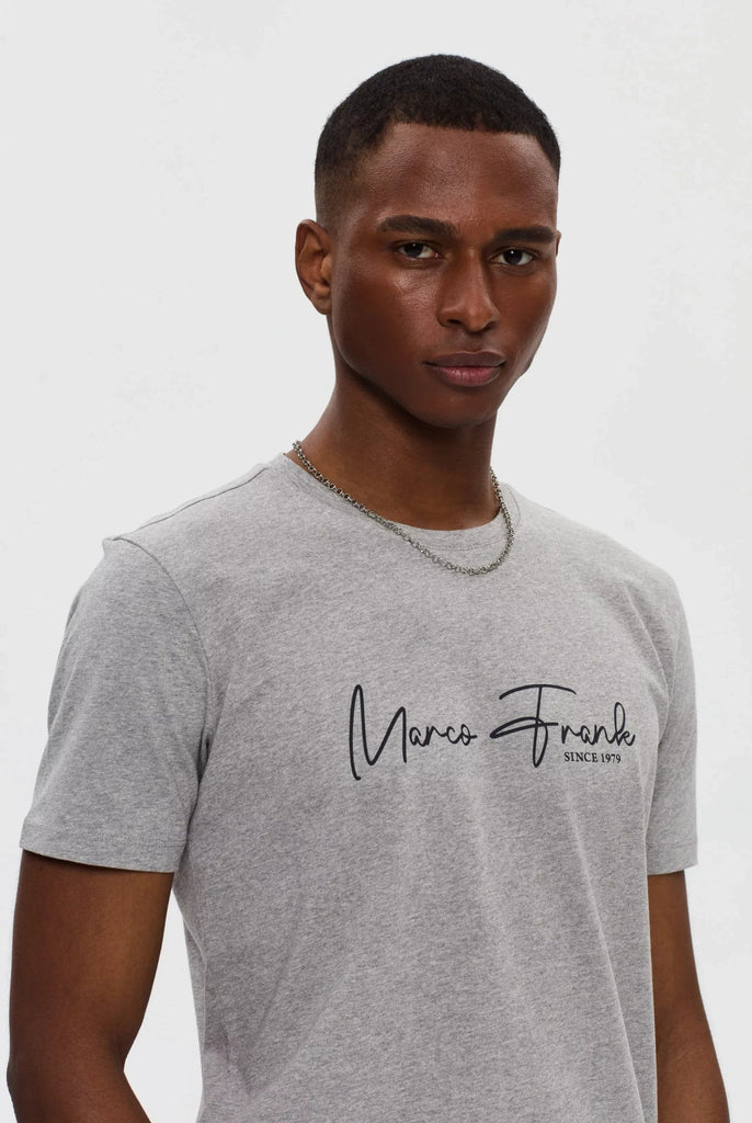 Marco Frank - Fabien: T-shirt Avec Logo Manuscrit - Gris