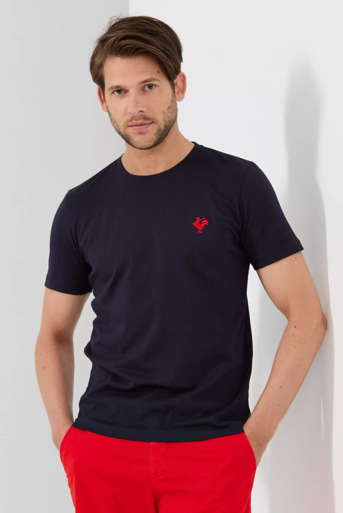 Marco Frank - Gerard: T-Shirt Avec Logo de Coq Emblématique Brodé - Bleu Marine