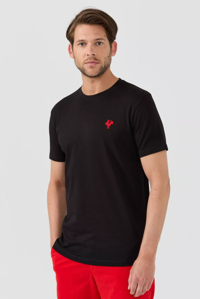 Marco Frank - Gerard: T-Shirt Avec Logo de Coq Emblématique Brodé - Noir