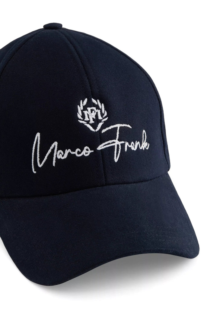 Marco Frank - Gustavo: Casquette Avec Logo Contrasté Écrit À La Main - Bleu Marine