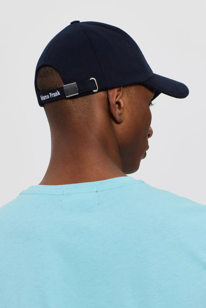 Marco Frank - Gustavo: Casquette Avec Logo Contrasté Écrit À La Main - Bleu Marine