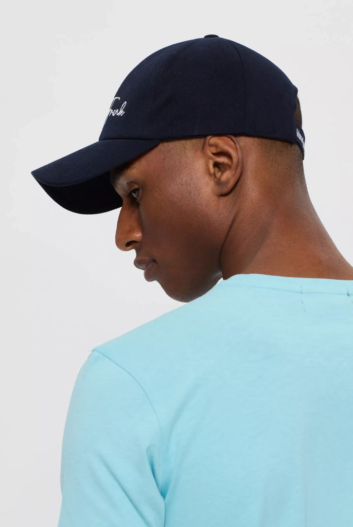 Marco Frank - Gustavo: Casquette Avec Logo Contrasté Écrit À La Main - Bleu Marine