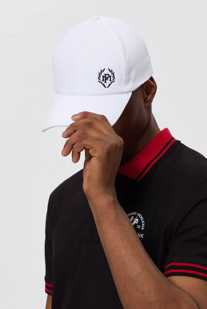 Marco Frank - Guzman: Casquette Avec Logo Couronne Brodé en Contraste - Blanc