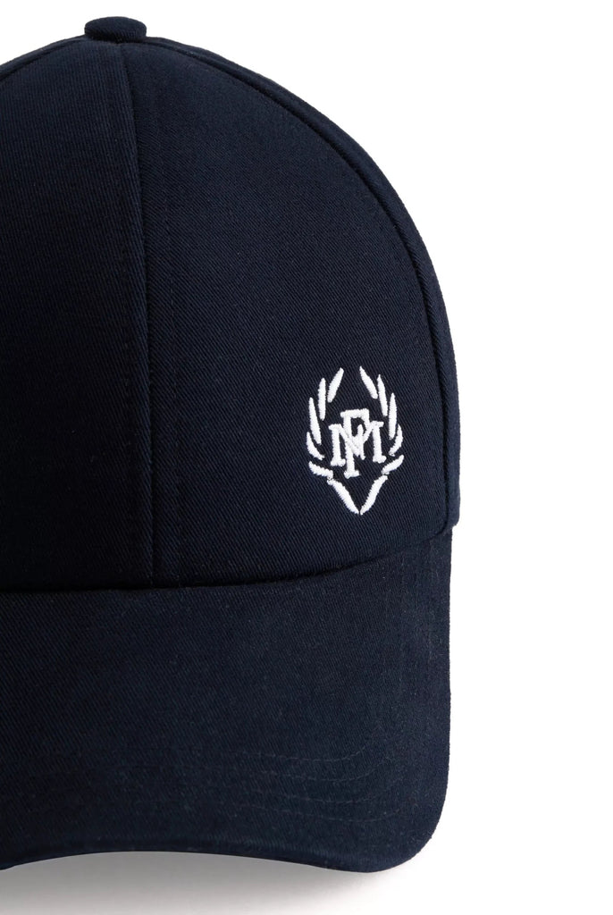 Marco Frank - Guzman: Casquette Avec Logo Couronne Brodé en Contraste - Bleu Marine