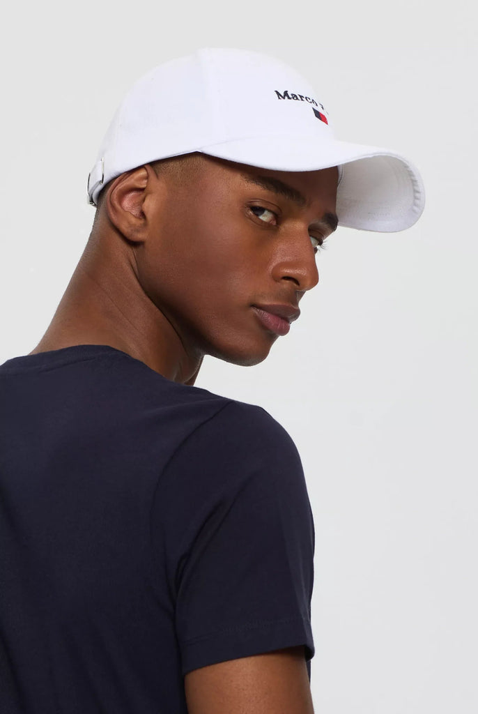 Marco Frank - Harlequin: Casquette Avec Drapeau Broderie - Blanc