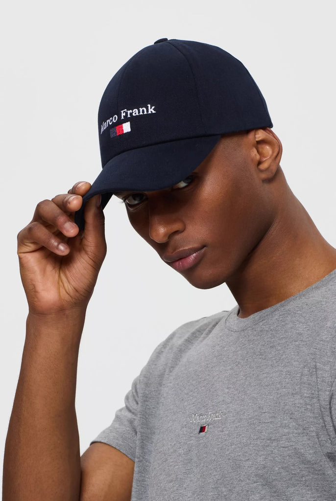 Marco Frank - Harlequin: Casquette Avec Drapeau Broderie - Bleu Marine