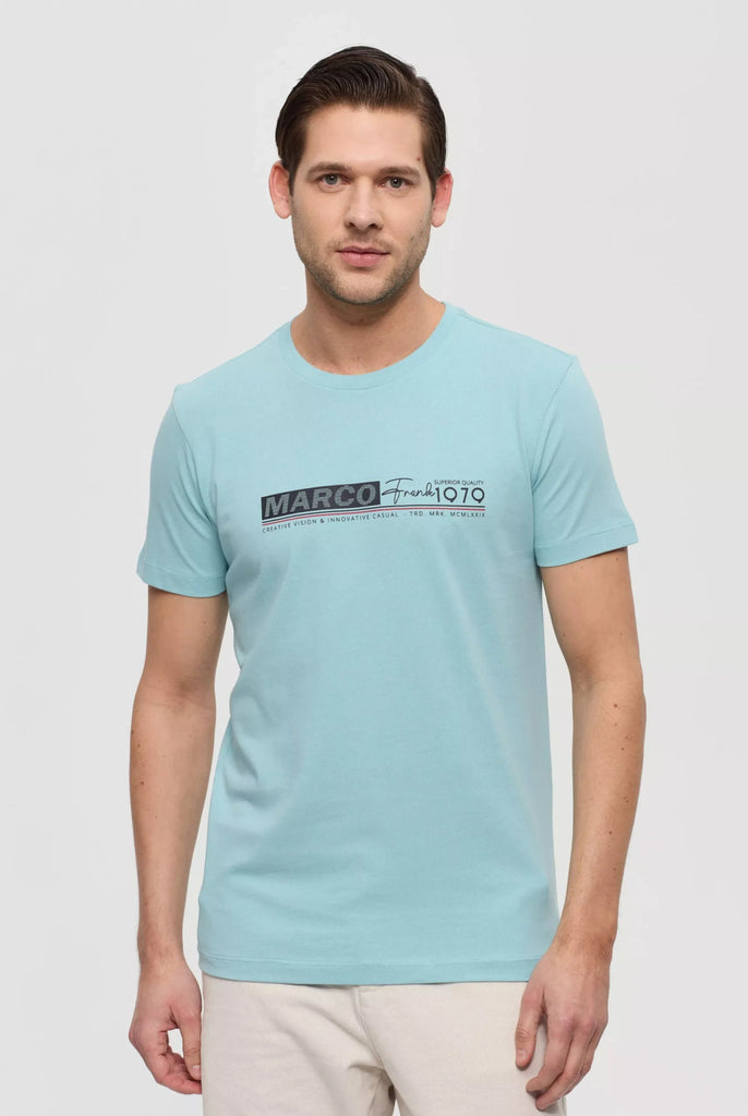 Marco Frank - Henri: T-shirt Avec Logo Imprimé - Bleu