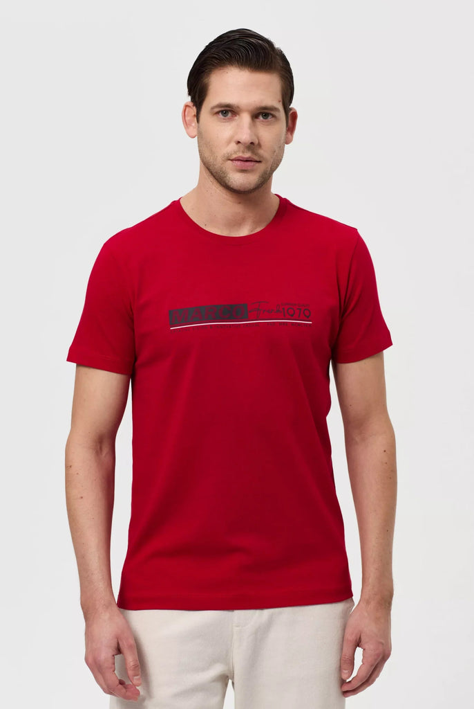 Marco Frank - Henri: T-shirt Avec Logo Imprimé - Rouge
