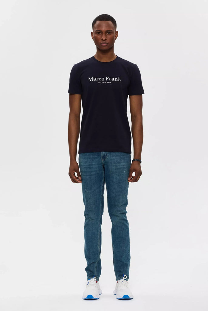 Marco Frank - Est In Paris - Jacques: T-Shirt Avec Logo Imprimé - Bleu Marine