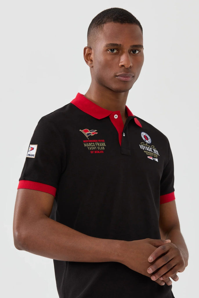 Marco Frank - Jérôme: Polo Avec Broderie Nautique - Noir