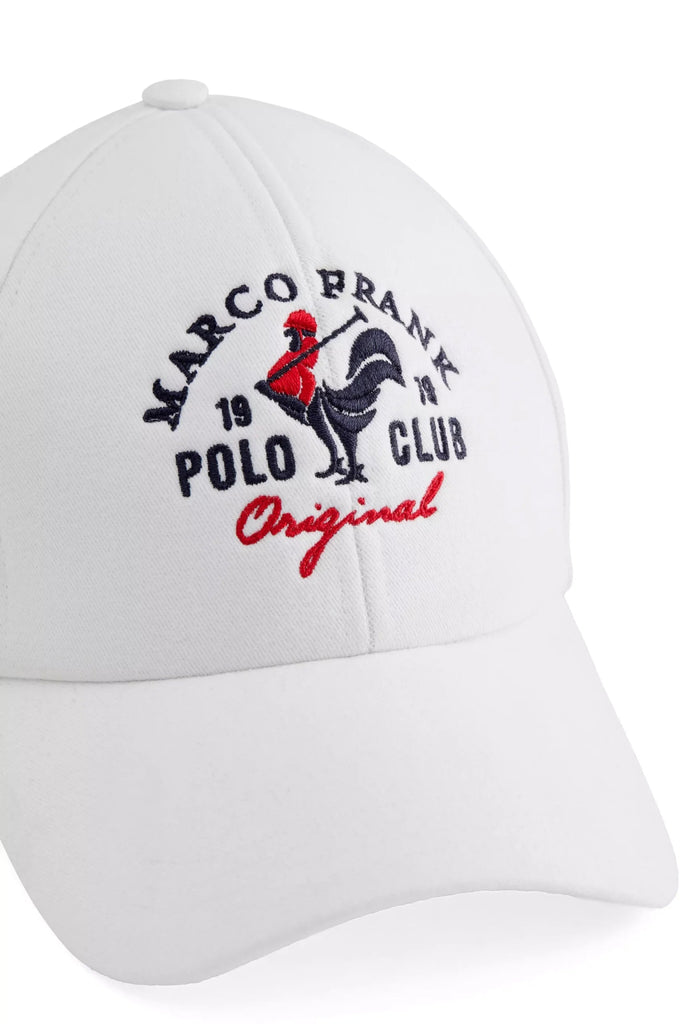 Marco Frank - Josse: Casquette Avec Logo de Coq Emblématique Brodé - Blanc