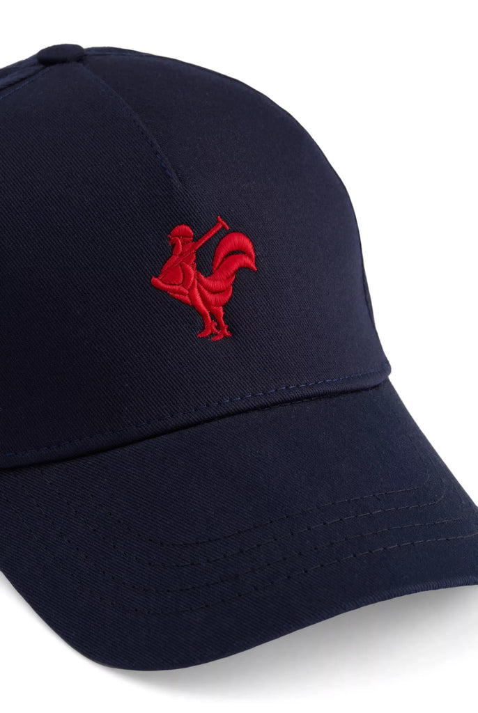 Marco Frank - Kaarle: Casquette Avec Logo de Coq Emblématique Brodé en Contraste - Bleu Marine