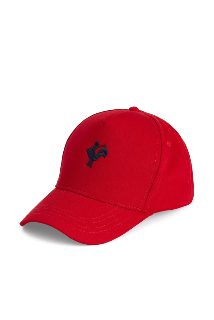 Marco Frank - Kaarle: Casquette Avec Logo de Coq Emblématique Brodé en Contraste - Rouge