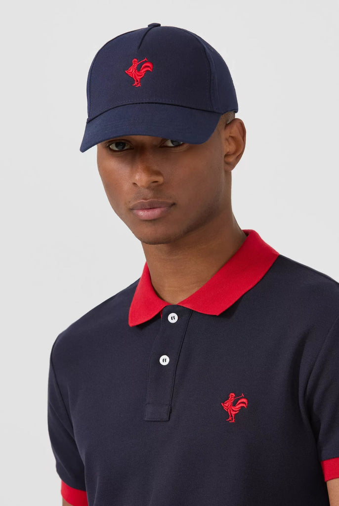 Marco Frank - Kaarle: Casquette Avec Logo de Coq Emblématique Brodé en Contraste - Bleu Marine