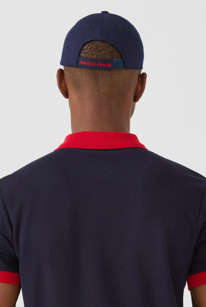 Marco Frank - Kaarle: Casquette Avec Logo de Coq Emblématique Brodé en Contraste - Bleu Marine