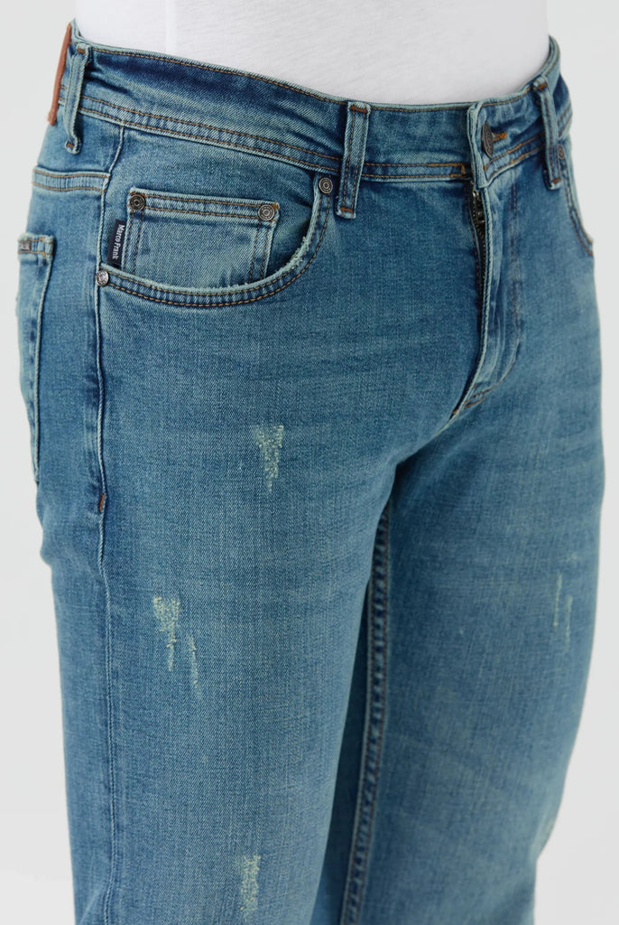 Marco Frank - Kalman: Jean Regular Fit En Denim Stretch Avec Détails Déchirés - Est. In Paris