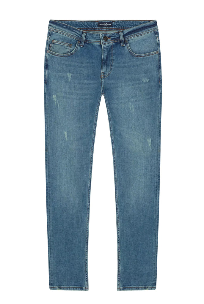 Marco Frank - Kalman: Jean Regular Fit En Denim Stretch Avec Détails Déchirés - Est. In Paris