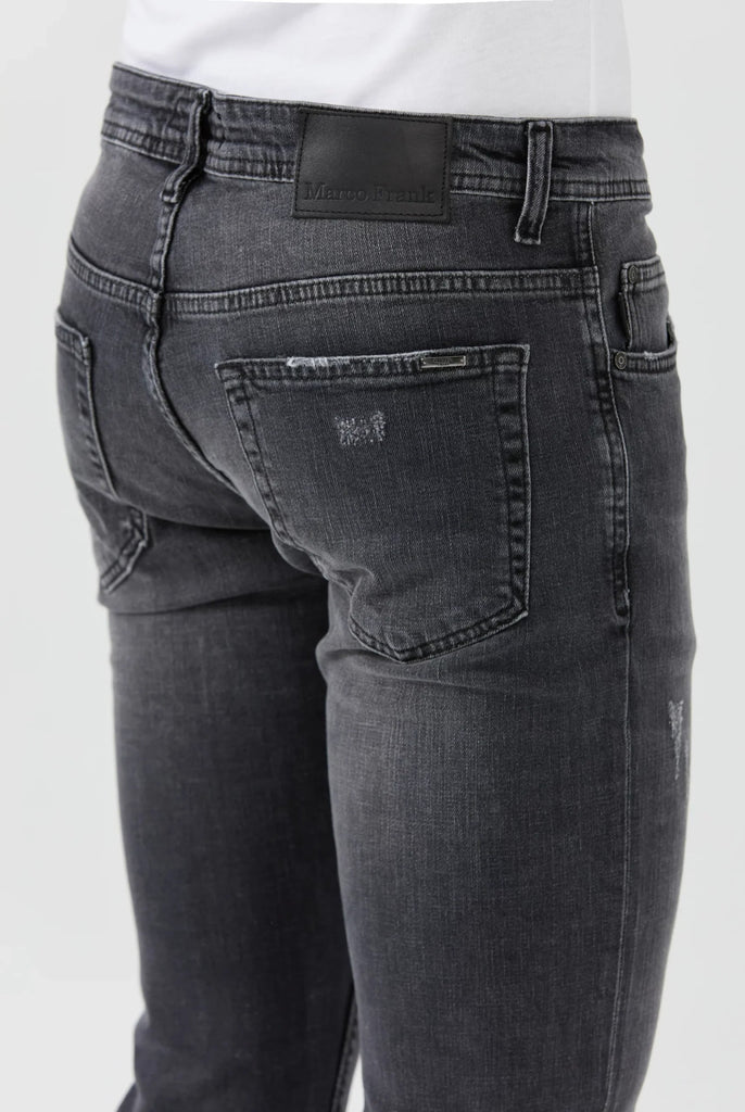 Marco Frank - Kalman: Jean Regular Fit En Denim Stretch Avec Détails Déchirés - Est. In Paris