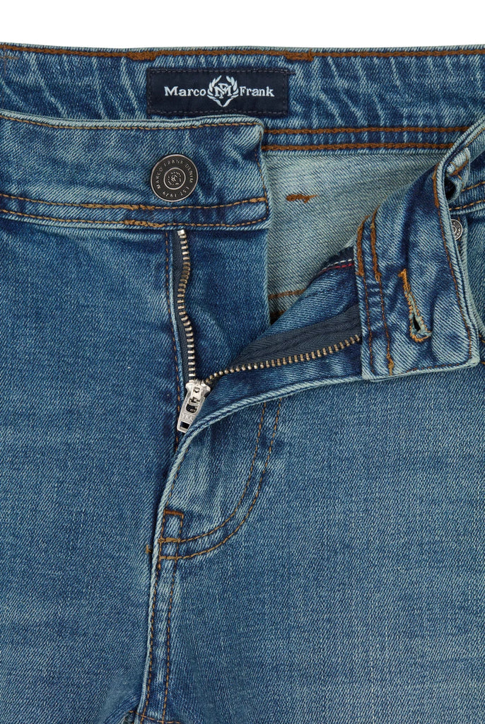 Marco Frank - Kalman: Jean Regular Fit En Denim Stretch Avec Détails Déchirés - Est. In Paris