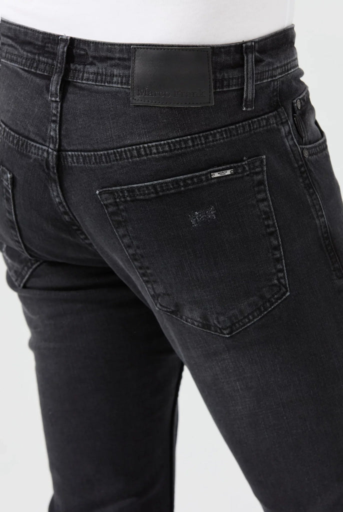 Marco Frank - Kalman: Jean Regular Fit En Denim Stretch Avec Détails Déchirés - Est. In Paris