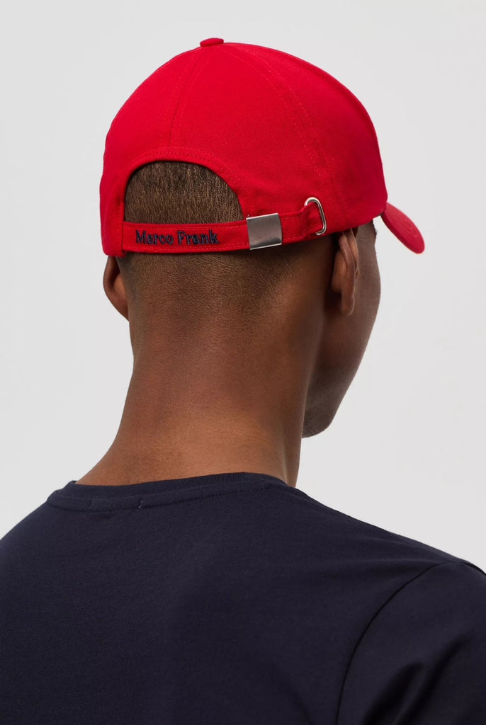 Marco Frank - Lenard: Casquette Avec Logo de Voile Brodé en Contraste - Rouge