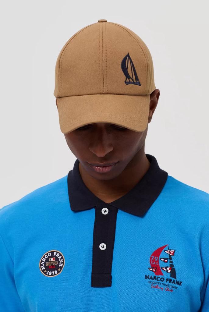 Marco Frank - Lenard: Casquette Avec Logo de Voile Brodé en Contraste - Brun
