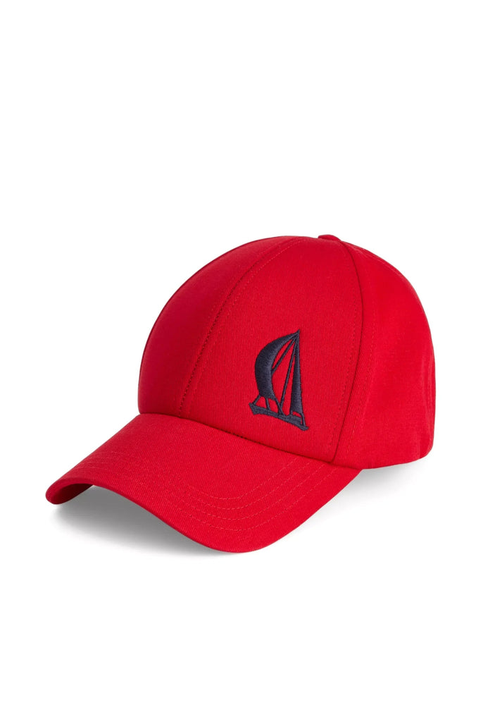Marco Frank - Lenard: Casquette Avec Logo de Voile Brodé en Contraste - Rouge