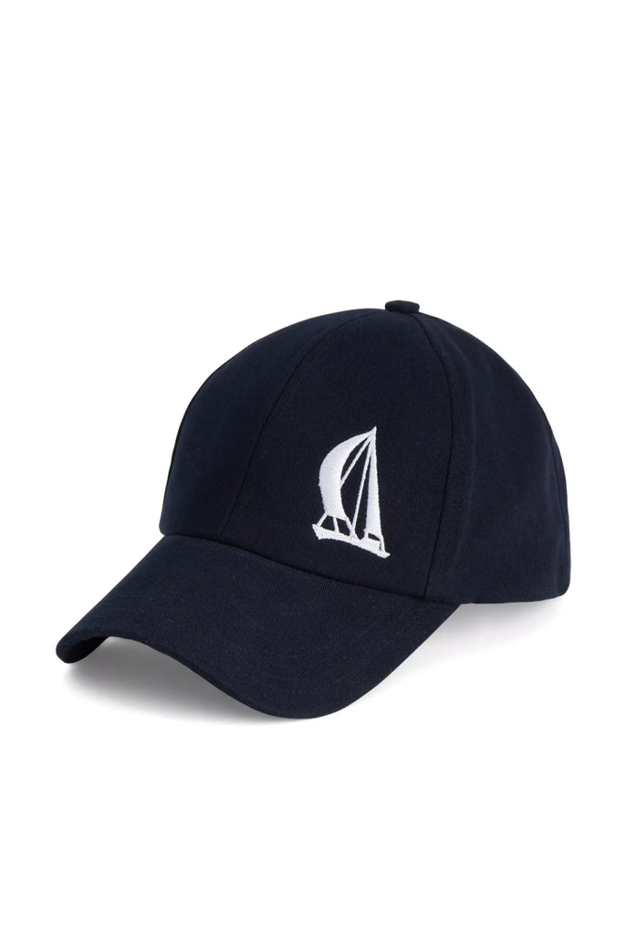 Marco Frank - Lenard: Casquette Avec Logo de Voile Brodé en Contraste - Bleu Marine